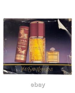 Vintage Yves Saint Laurent OPIUM Perfume Set eau de Toilette Spray Splash Powder