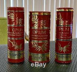 Vintage Yves Saint Laurent YSL Opium Dusting Powder 0.7 to 1.25 oz +Perfume Soap