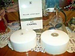 Vtg 2 Boxes Chanel No5 After Bath Perfumed Dusting Powder Near 1Lb Free Shipping