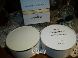 Vtg 2 Boxes Chanel No5 After Bath Perfumed Dusting Powder Near 1Lb Free Shipping