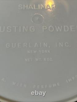 Vtg 8 oz GUERLAIN SHALIMAR 1960s Perfumed Dusting Powder Puff Sealed Large