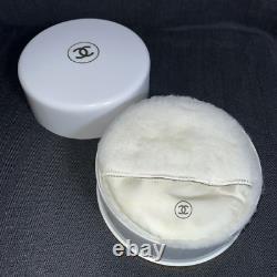 Vtg CHANEL No 5 Bath Dusting Powder Body Fragrance & Powder Puff FULL Round 8 oz