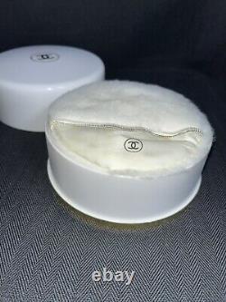 Vtg CHANEL No 5 Bath Dusting Powder Body Fragrance & Powder Puff FULL Round 8 oz