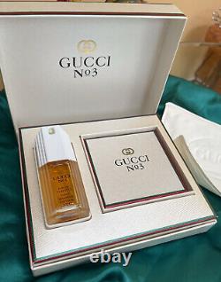 Vtg Gucci No. 3 Gift Set Perfume Eau De Toilette 1 fl. Oz. Dusting Powder
