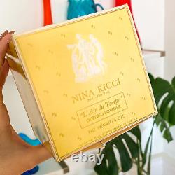 Vtg LARGE 8 oz Nina Ricci L'Air du Temps Perfumed Dusting Powder Box + Puff NEW