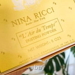 Vtg LARGE 8 oz Nina Ricci L'Air du Temps Perfumed Dusting Powder Box + Puff NEW