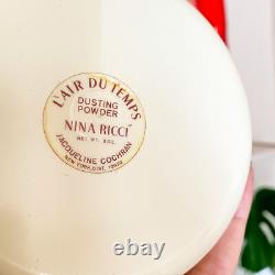 Vtg LARGE 8 oz Nina Ricci L'Air du Temps Perfumed Dusting Powder Box + Puff NEW