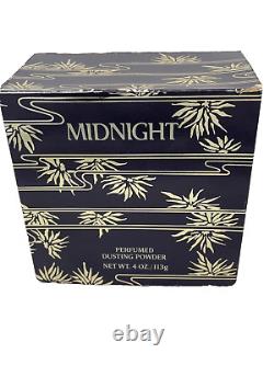 Vtg Midnight Perfumed Dusting Powder Puff 4oz Charles of the Ritz Original