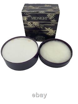 Vtg Midnight Perfumed Dusting Powder Puff 4oz Charles of the Ritz Original