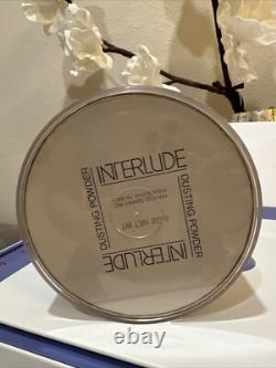 Vtg NEW INTERLUDE 6 oz Frances Denney Dusting Powder wDusty Rose Ribbon on Puff
