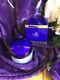 Vtg Victoria Secret Perfumed Dusting Powder 2.5 & Blue Glass Decanter New Old S