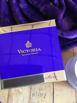 Vtg Victoria Secret Perfumed Dusting Powder 2.5 & Blue Glass Decanter New Old S