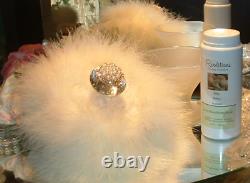 White Ruffles 6 oz Perfumed Dusting Powder with Puff & Glass Stand by Renditions