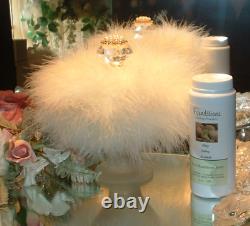 White Ruffles 6 oz Perfumed Dusting Powder with Puff & Glass Stand by Renditions