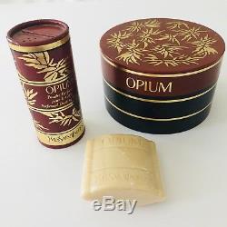 YSL Opium Lot 3 Perfumed Dusting Powder Puff + Travel Bar Soap And Powder Shaker